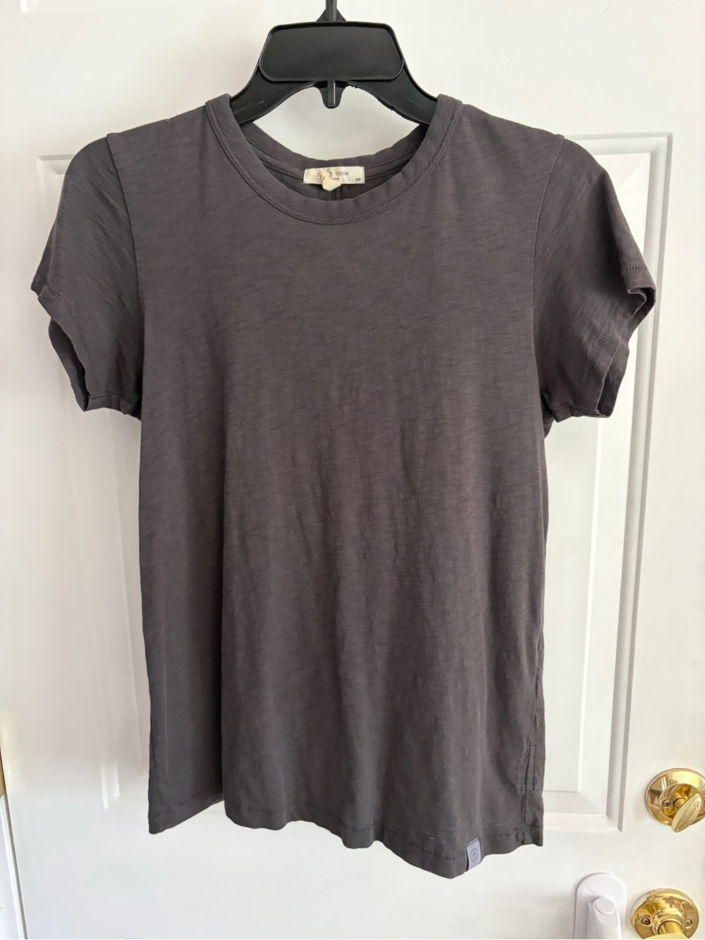 rag & bone Women's Short Sleeve Crew Tee - Charcoal